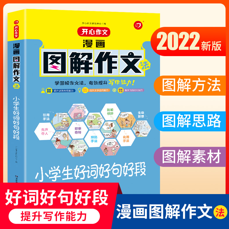 抖音同款漫画图解作文法 开心教育 小学生满分优秀分类获奖想象好词好句好段读后感小考作文大全三至六年级四五年级作文书素材精选 书籍/杂志/报纸 小学教辅 原图主图