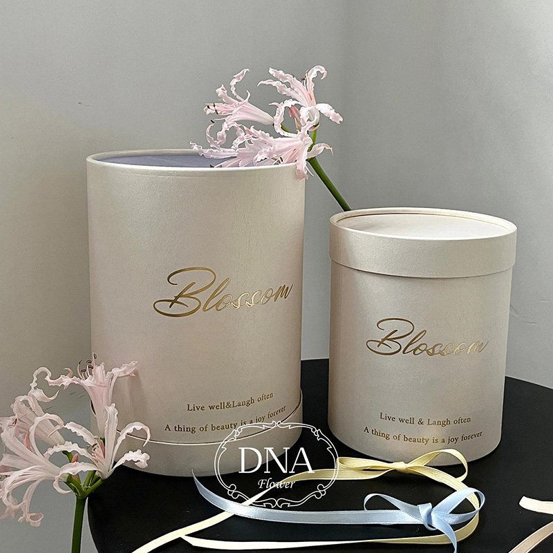 网红珍珠贝母抱抱桶情人节浪漫玫瑰花束抱桶圆形花束筒花艺插花盒