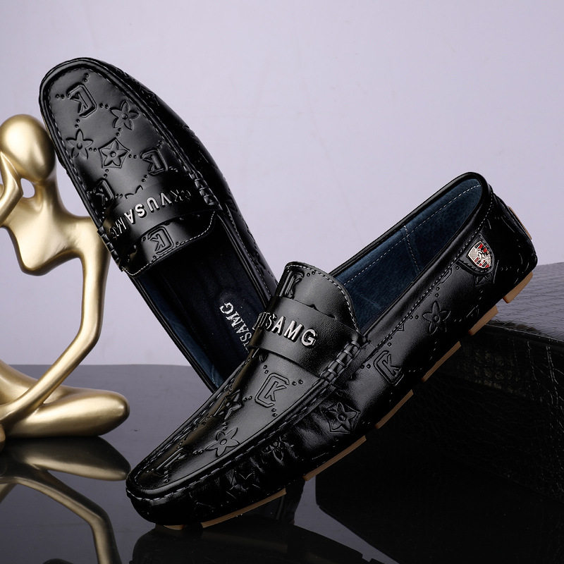 ckvusamg豆豆鞋男2024新款真皮男士休闲皮鞋白色软底驾车鞋男单鞋