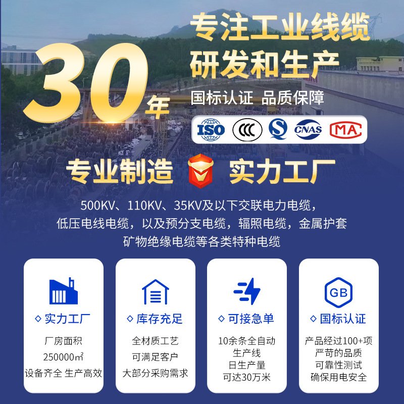 南洋电缆VV22-YJV22绝缘钢带铠装4芯护套无氧铜电力电缆家装电线