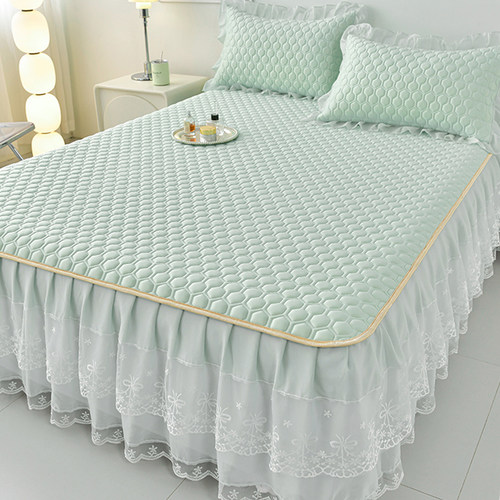 夏天床裙款冰丝乳胶凉席三