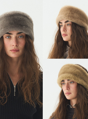 JOJOKUR 原创设计丝滑暖绒发带 自由轮廓秋冬系列中灰色浅棕色