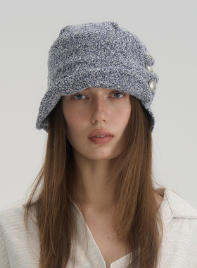 JOJOKUR 海岛假日色调渔夫帽蓝白混色纽扣设计细腻肤感日常百搭