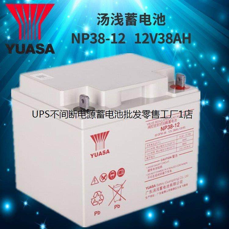 汤浅蓄电池12V38AH NP38-12 适用机房UPS电源 直流屏 YUASA太阳能