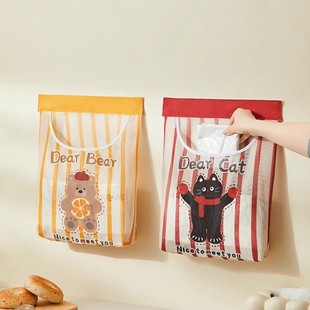 厨房垃圾袋收纳神器装 大容量柜门储物网兜家用挂袋 塑料袋子壁挂式