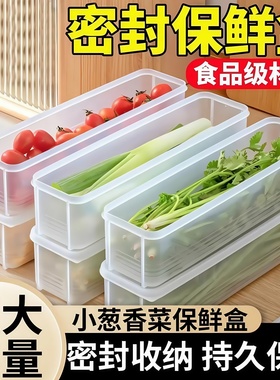 保鲜盒食品级大葱香菜芫荽整根姜蒜挂面条鸡蛋收纳整理盒冰箱专用