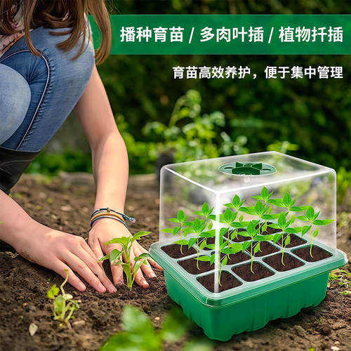12孔育苗盒加高可调节透气保温