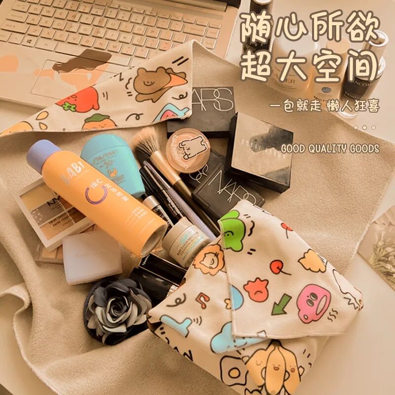 可爱p人化妆包女便携式旅行懒人