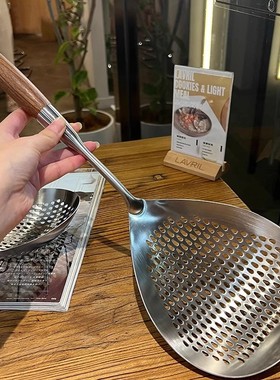 不锈钢捞面勺捞饺子捞勺油漏勺笊篱家用厨房加厚加宽漏勺