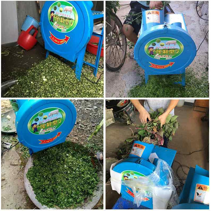 极速切红薯藤粉碎铡草机草料剁猪草机家用小型碎草机器养殖电动切