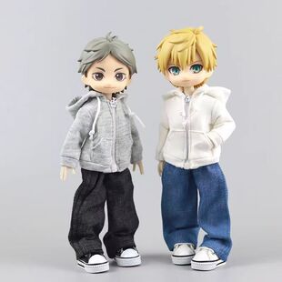 ob11娃衣拉链外套阿巳2.0 3.0卫衣YMY娃娃衣服12分bjd点小闹gsc娃