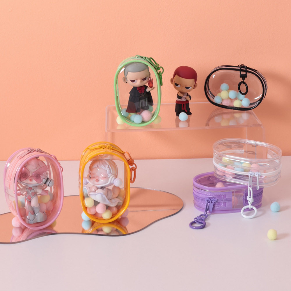 泡泡玛特遛娃包 pvc晒娃包10cm透明盲盒手办展示收纳挂袋痛包挂件,收纳整理,吸尘器收纳架/盒/袋,淘宝优惠券,粉丝福利购,淘宝优惠卷