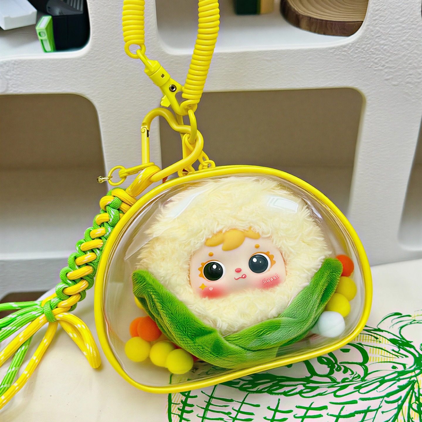 15cm三小毛甜玉米系列棉花娃娃盲盒遛娃包pvc加厚透明防尘娃包,收纳整理,吸尘器收纳架/盒/袋,淘宝优惠券,粉丝福利购,淘宝优惠卷