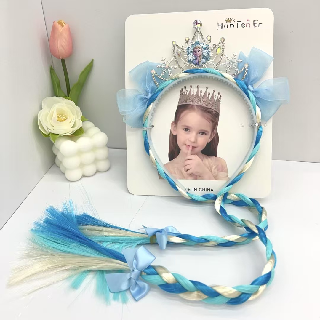 儿童皇冠冰雪奇缘假发辫子
