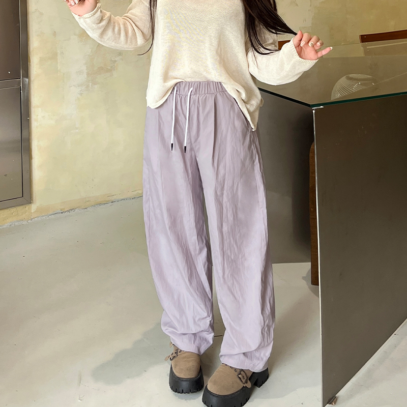 YUZI鱼子冰感弯刀休闲裤子大码女
