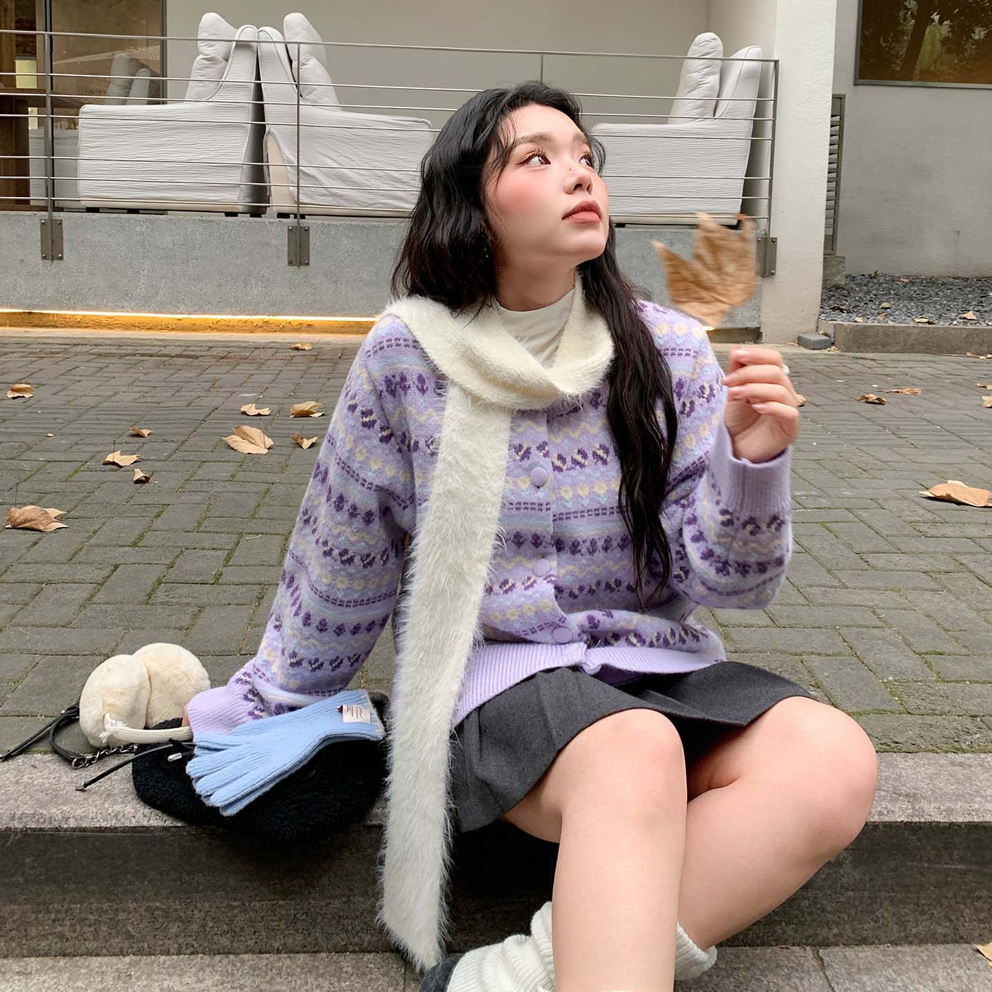 YUZI鱼子条纹费尔岛针织开衫韩系甜美复古宽松正肩毛衣大码女装,女装/女士精品,大码内搭,淘宝优惠券,粉丝福利购,淘宝优惠卷