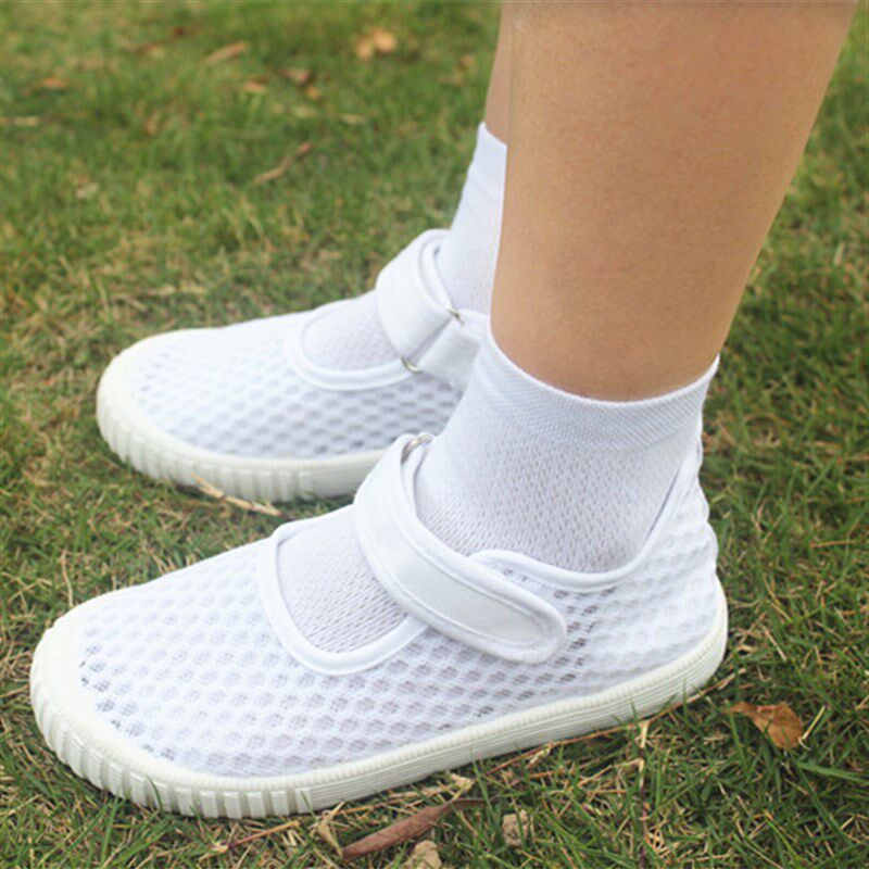 儿童白色中筒袜纯棉学生男女童白袜子网眼透气短袜宝宝袜薄款夏季