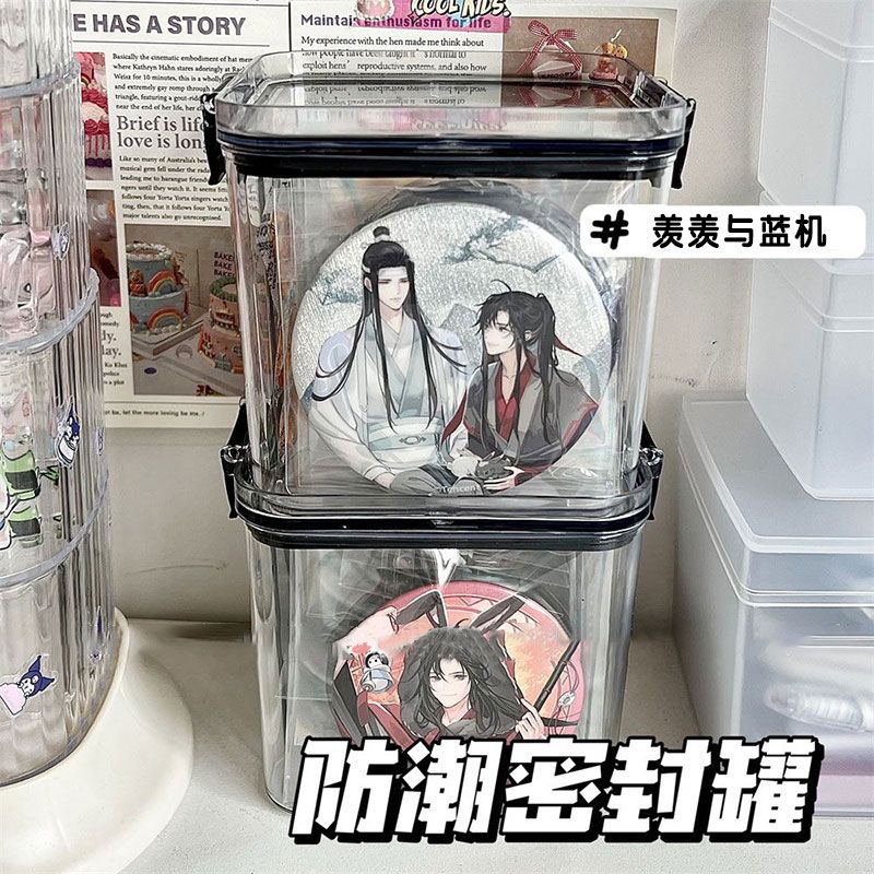 吧唧收纳盒桌面亚克力防尘置物架手账胸针徽章周边谷子透明展示盒
