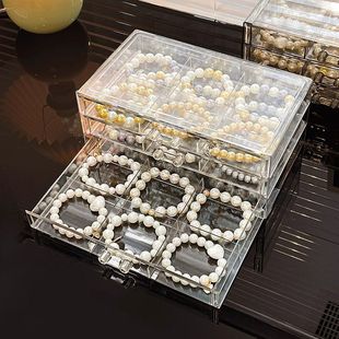 手串收纳盒抽屉式首饰品整理柜防尘分格放文玩珠宝手镯手链展示盒