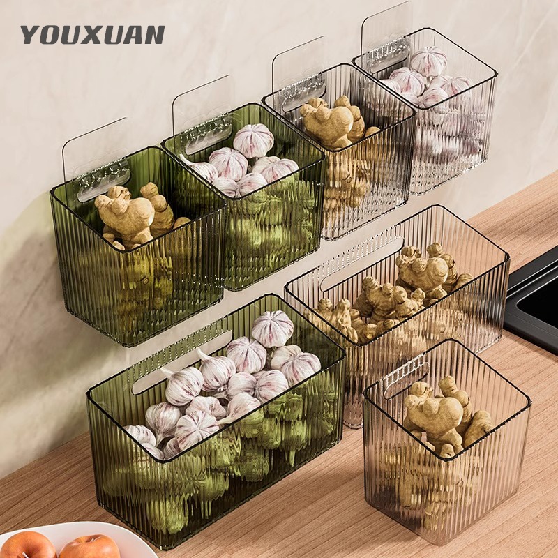 厨房葱姜蒜收纳筐置物架浴室挂篮卫生间墙上塑料收纳盒收纳篮神器