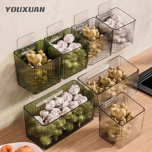 厨房葱姜蒜收纳筐置物架浴室挂篮卫生间墙上塑料收纳盒收纳篮神器