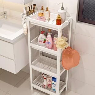 浴室洗手间置物架厨房多层收纳卫生间夹缝厕所落地塑料架子储物架