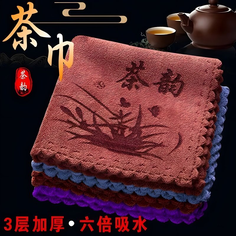 加厚茶巾布茶巾棉麻养壶巾禅意吸水大号高档桌布毛巾专用抹布茶桌