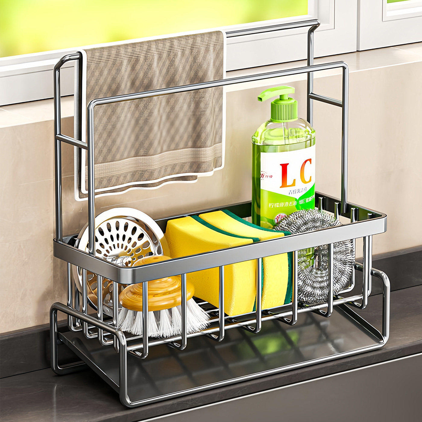 厨房抹布沥水架洗碗布海绵收纳架水槽置物架水龙头水池窄边沥水篮