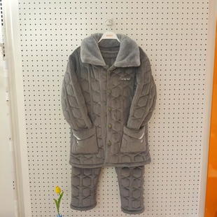 家居服套装 毛领翻领夹棉加厚冬款 新款 香蜜闺秀25424049男士