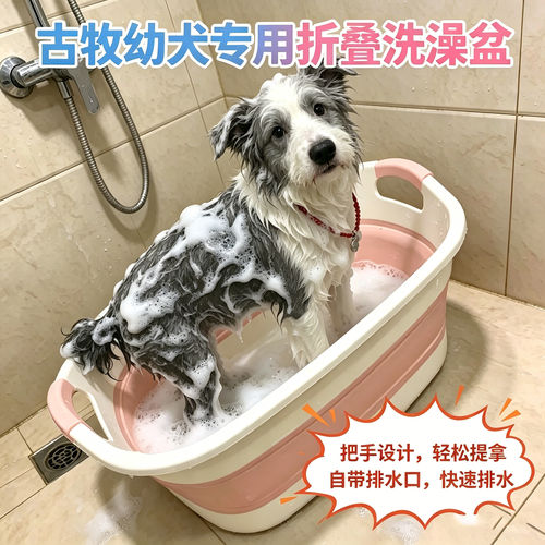 古牧幼犬专用狗狗洗澡盆宠物小狗游泳池可折叠浴盆泳池洗澡桶游泳