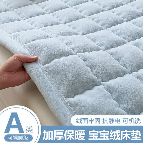 冬天加厚单人牛奶绒床褥垫
