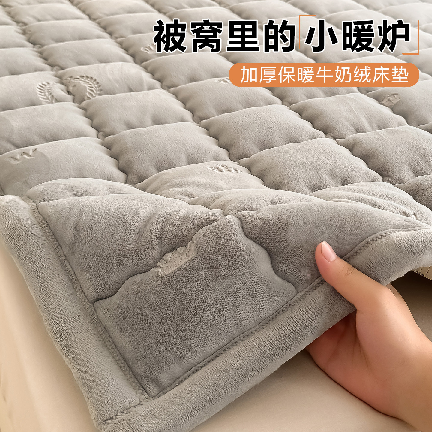 冬天保暖床垫牛奶绒被褥铺底家用加厚宝宝绒毯床盖宿舍床单人软垫