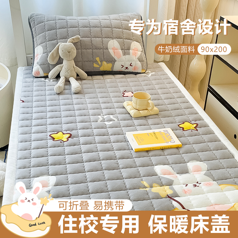 A类宿舍保暖牛奶绒床褥垫加厚