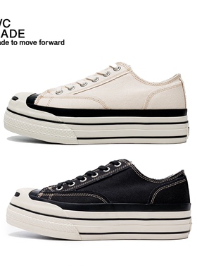 TC MADE 016b 24SS 开口笑帆布鞋 透气 厚底硫化鞋 增高 男女同款