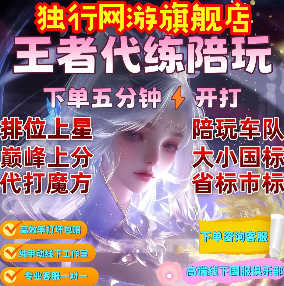 王者荣耀陪玩陪练车队巅峰赛金标小国标小魔方代练代打