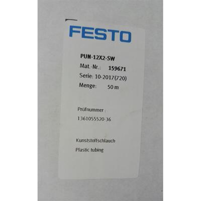 全新原装FESTO费斯托气管PUN-12X2-SW（159671）黑色，一盒50米