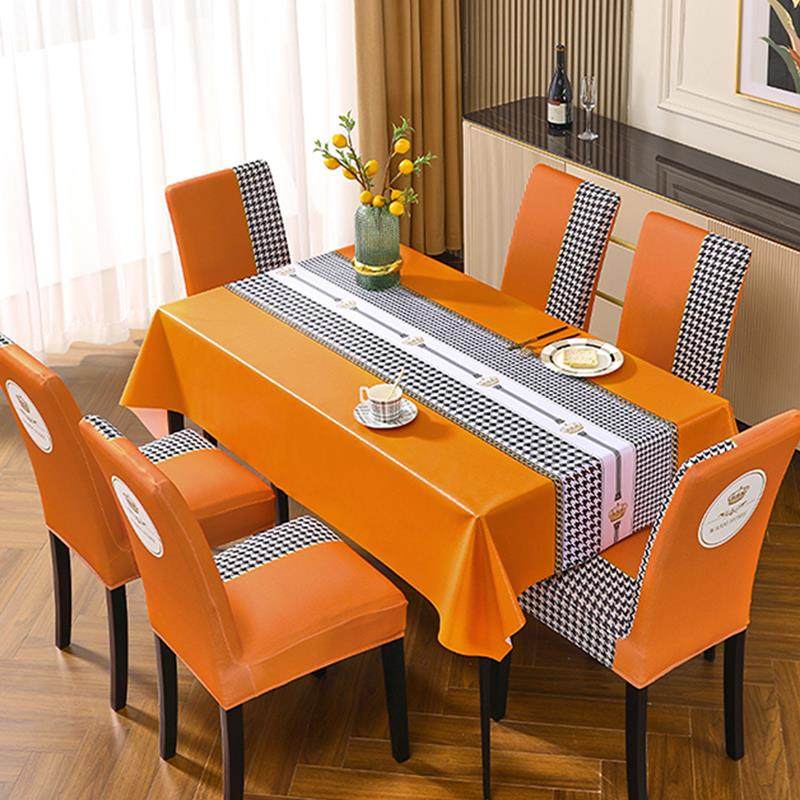 桌椅轻奢高级感套装桌布免洗防水防油餐椅餐桌椅子套罩凳子套椅套