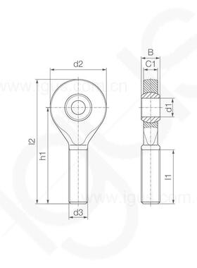 igus德国易格斯杆端轴承带外螺纹固体润滑 EALM 滚珠轴承igubal