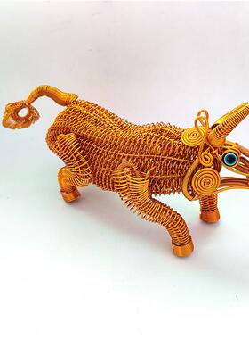 【迎春牛】 新年创意兆喜手工大金牛民间特色创意纪念品家庭摆件