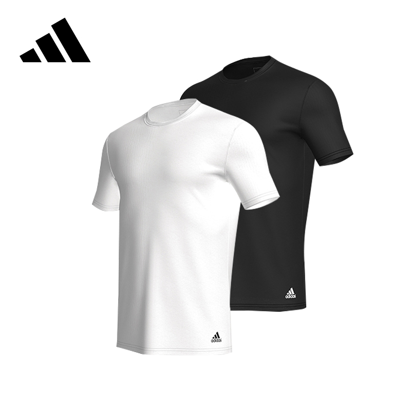 Adidas阿迪达斯圆领短袖T恤男夏季亲肤舒适柔软宽松情侣家居服女