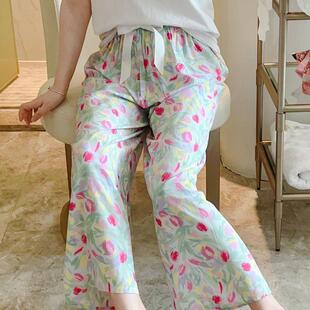 棉绸睡裤女夏人造棉沙滩裤宽松加大码绵绸家居裤女士长裤子春秋季