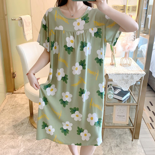 棉绸女士短袖加大码韩版夏季