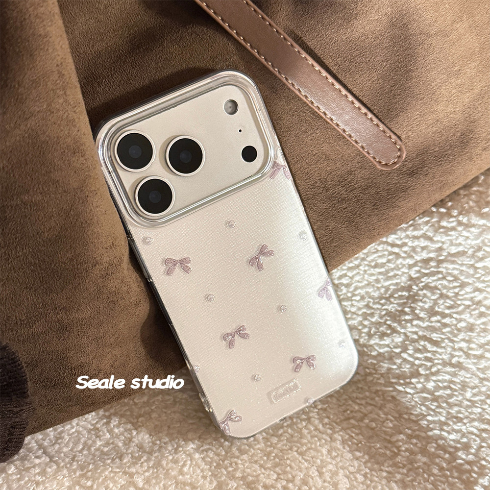 韩系IMD琉砂灰珠结苹果17Pro手机壳高颜值细闪iPhone16新款硬壳适用15ProMax全包防摔苹果14保护套女生手机壳