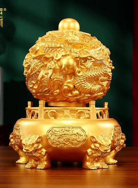 黄铜九转乾坤鼎摆件中式家居玄关办公室装饰品摆设开业乔迁礼品