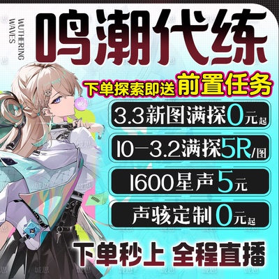 鸣潮代打代肝代练带干跑全地图探索度声骸夜之城托管星声任务深塔
