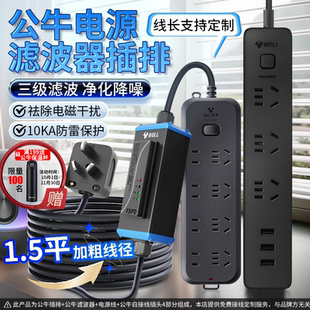 公牛插座电源净化滤波器插排220v抗干扰hifi音箱专用排插降噪防雷