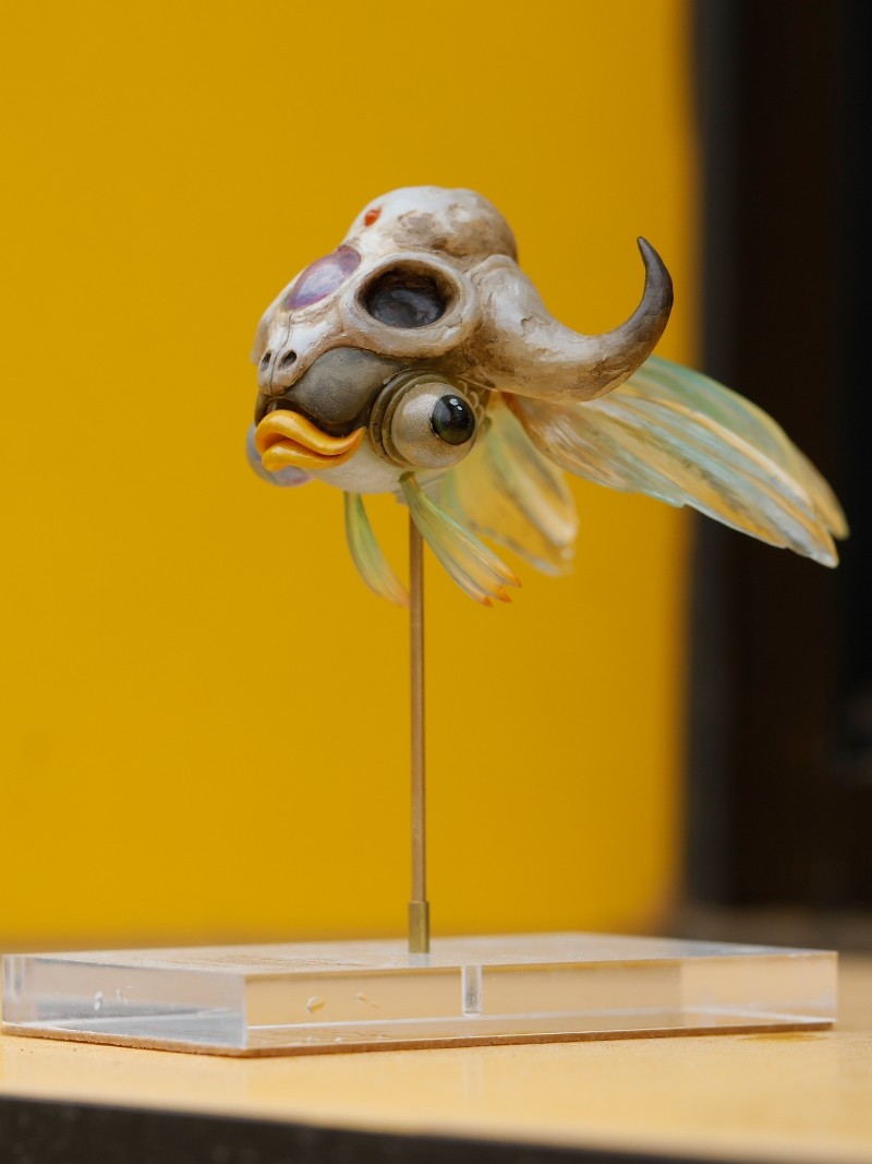 末那末匠丨松冈道弘 早稻《gold fish》蒸汽朋克金鱼艺术雕像