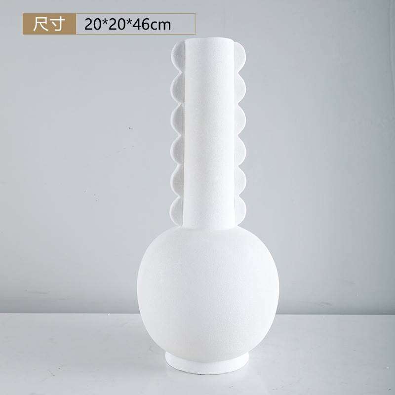 2023北欧创意白色树脂人脸花瓶摆件现代客厅样板房插花器家居软装