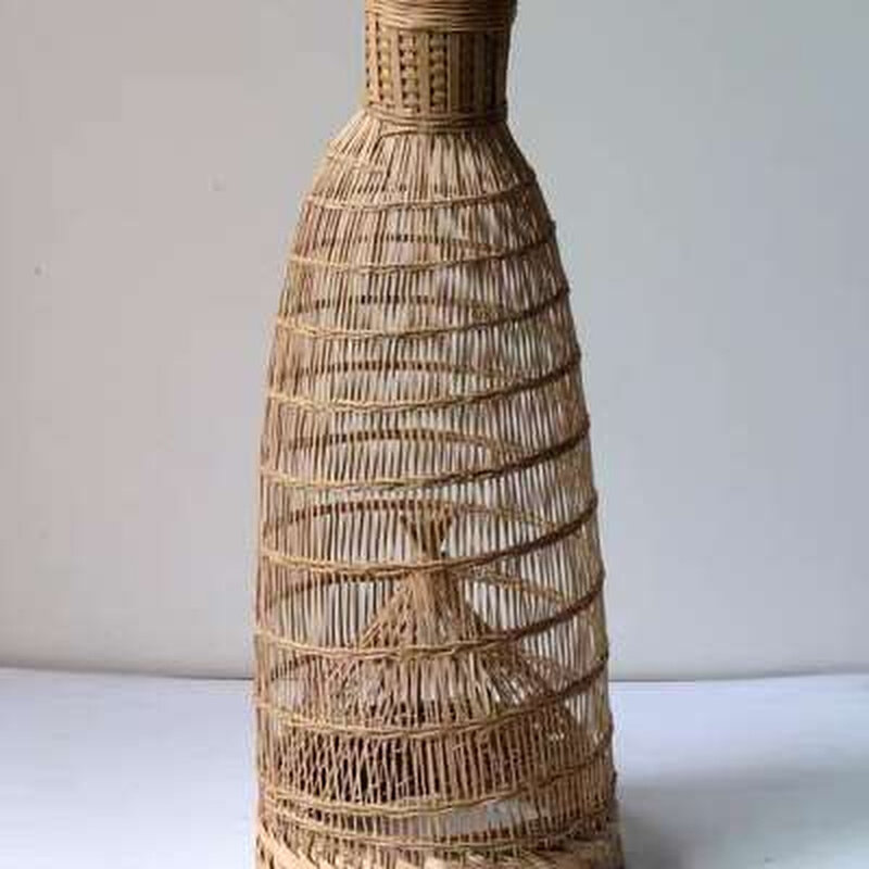 手工倒须竹编鱼笼创意复古工艺品装饰捕虾泥鳅黄鳝螃蟹笼赶海天然