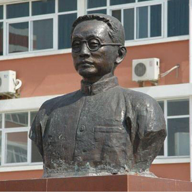 校园人物雕塑陶行知半身胸像学校铸铜名人伟人肖像广场公园铜雕像